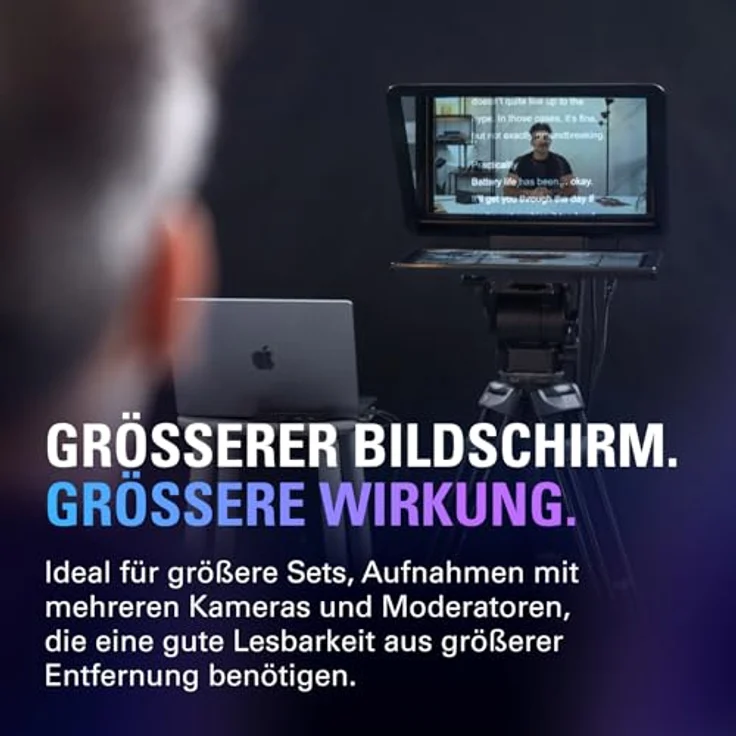 Elgato Prompter XL, vollformatiger Teleprompter mit 15,6"-Full HD Display, abnehmbar und Voice Sync – Bild 3