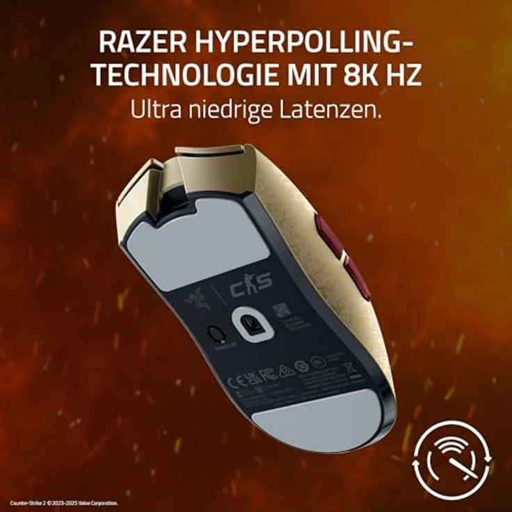 Razer Viper V3 Pro, Kabellose Gaming-Maus im Dragon Lore Design für Counter-Strike 2, mehrfarbig – Bild 5