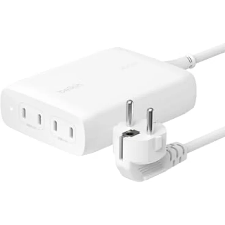 Belkin BoostCharge Pro 4-Port-USB-C-GaN-Ladegerät, 200-W-Schnellladegerät mit USB-C PD 3.1 und 1,5-m-Netzkabel für MacBook Pro, iPhone 15-Serie, iPad-Pro, Galaxy S24, Google Pixel und andere Geräte