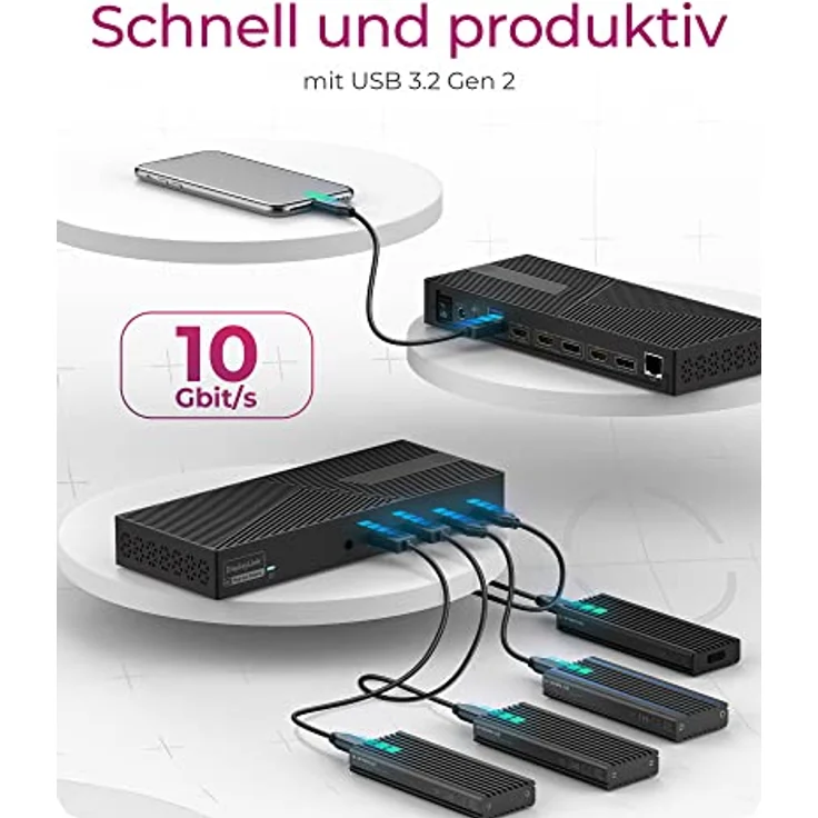 ICY BOX USB-C Docking Station (13-in-1) für 3 Monitore (3x HDMI & 2x DP), 5K 60Hz | 4K 60Hz, 6x USB 3.2 Gen 2 (10Gbit/s) HUB, 100W PD, Gigabit Ethernet, Kartenleser, VESA, IB-DK2246AC – Bild 5