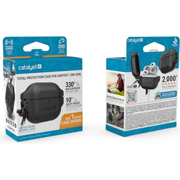 Catalyst Total Protection Case für AirPods 3. Generation, IP68 Wasserbeständig und Sturzfest, Schwarz – Bild 3