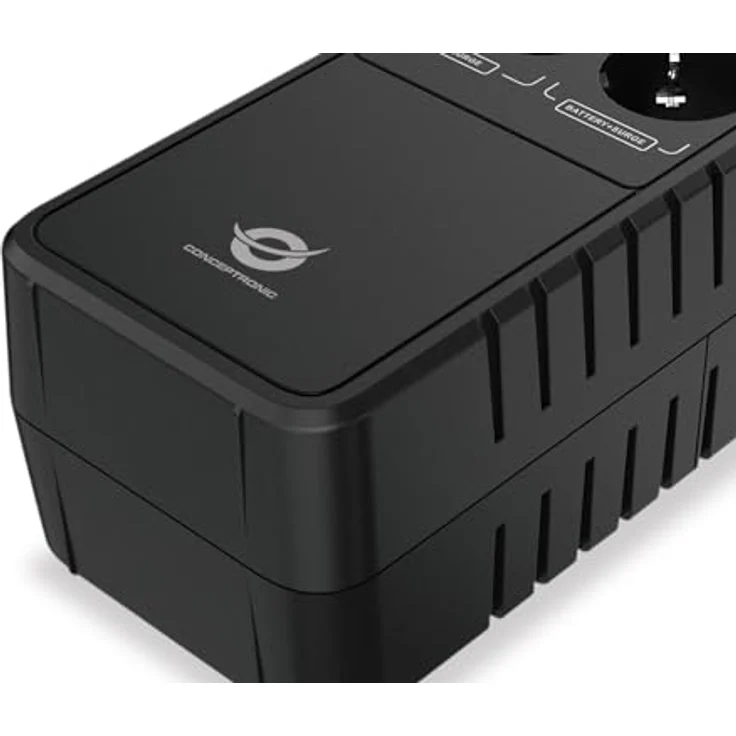 Conceptronic ZEUS09E 850 VA 490 W USV fürs Büro, 3 x Schuko mit Batterie- und Überspannungsschutz, 3 x Schuko mit Überspannungsschutz, RJ45 EIN-/Ausgang – Bild 5
