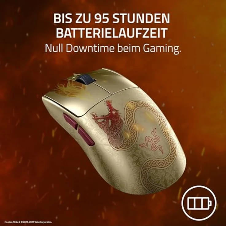 Razer Viper V3 Pro, Kabellose Gaming-Maus im Dragon Lore Design für Counter-Strike 2, mehrfarbig – Bild 8
