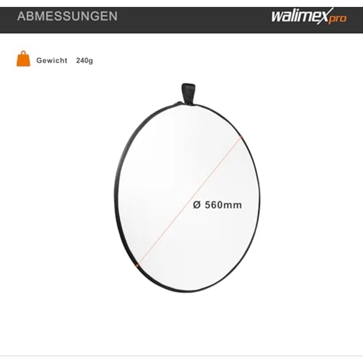 walimex pro 5in1 Faltreflektor Set Wavy, 56cm – Bild 4