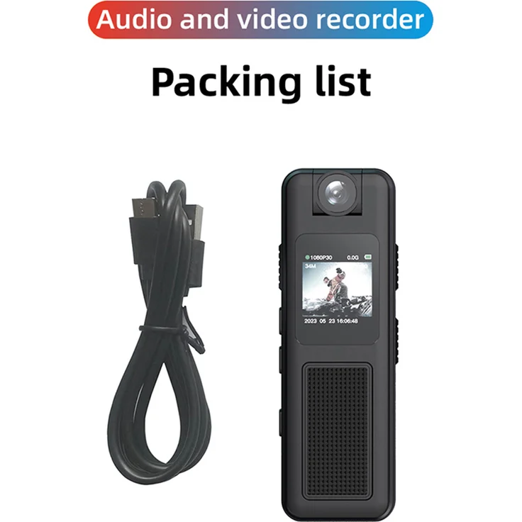 Lixada 1080P-Koerperkamera mit 180° drehbarem Objektiv, IR-Nachtsicht und magnetischem Rückclip, tragbare Mini-Webcam für persönliche Aufnahmen und Durchsetzung von Strafverfolgung