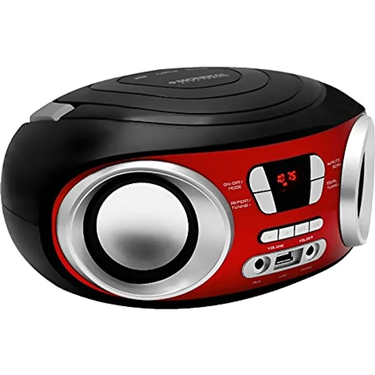 Manta MM9210 BT Chilli, FM Radio mit Bluetooth und USB, Rot/Schwarz – Bild 2