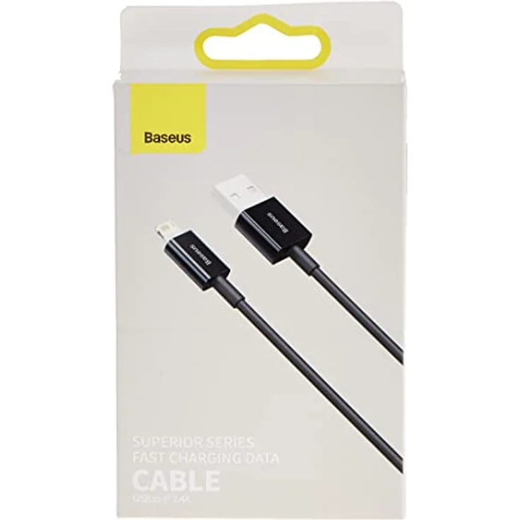 Baseus Superior USB-auf-Lightning Kabel, Schnellladung 2,4A, 2m, Schwarz, Hochgeschwindigkeitsdatenübertragung 480 Mbit/s – Bild 2