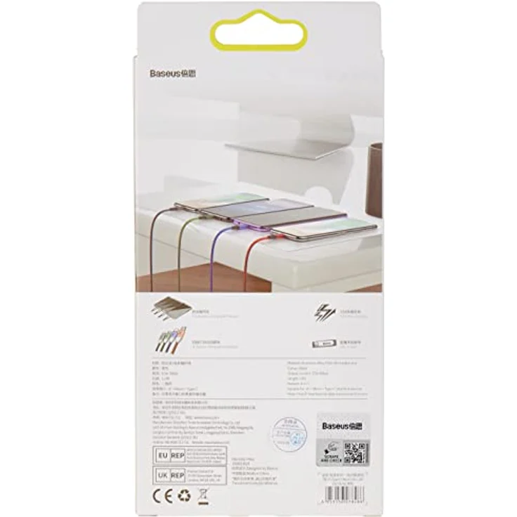 Baseus 4in1 Ladekabel 2X Lightning, USB-C und Micro USB (120 cm Ladekabel geeignet für iPhone 11, iPhone XS/XS Max/XR, iPhone 6/6s/7/8, Android), Schwarz, oneplus x – Bild 2