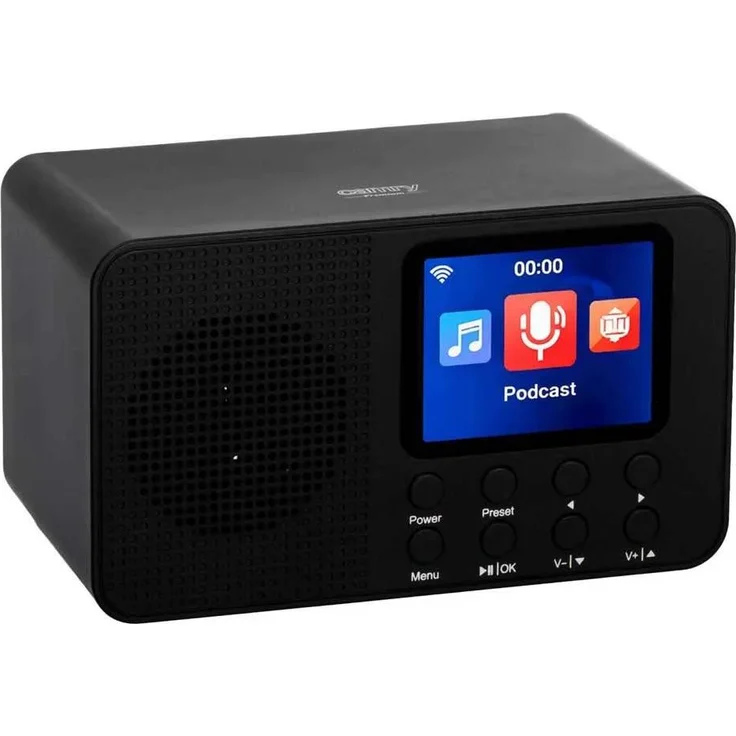 Camry CR 1918, Tragbares Internet-Radio mit Bluetooth und WLAN, transparent, EU Plug 220V