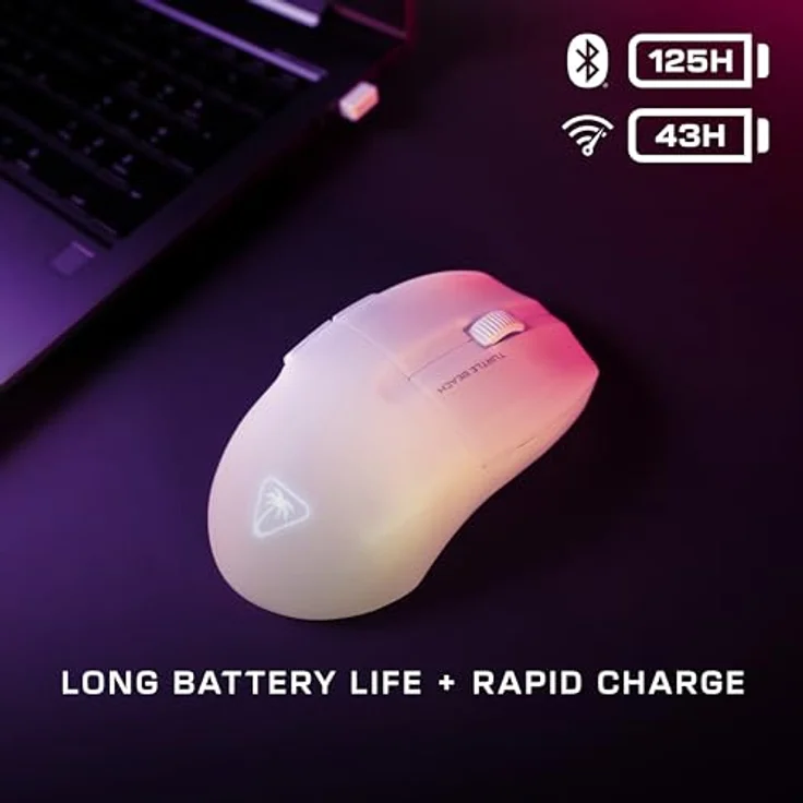 Turtle Beach Pure Air RGB-Gaming-Maus, Weiß, 26.000 DPI, 125h Akkulaufzeit – Bild 3