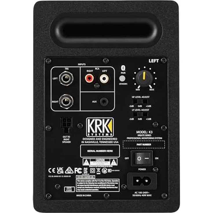 KRK Kreate 3, Aktive Studio-Monitore (Paar) mit 2-Wege-Bassreflex, 65 Watt Gesamtleistung, Bluetooth 5.3, 3,5 Zoll Tieftöner, Schwarz – Bild 5