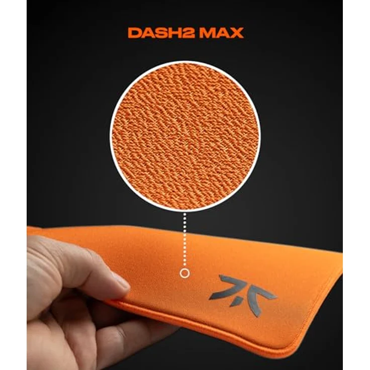 Fnatic MAX Dash XL Pro Gaming Mouse Mat, Sunset Orange Textured Cloth Speed Surface, Water Resistant, Non-Slip Poron Foam Base, Micro-Knit Stitched Edges (480 x 480 x 6 mm) - Preisvergleich – Bild 4