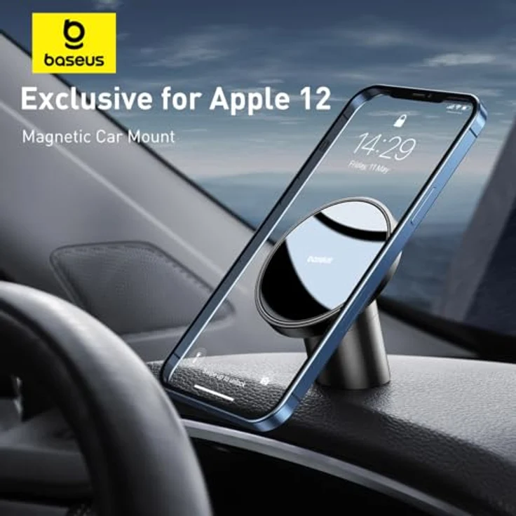 Baseus MagSafe Magnetic Car Mount, Smartphone Halterung mit 360 Grad Drehung, Schwarz – Bild 2