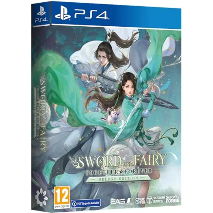 Tesura Games Sword and Fairy: Together Forever Deluxe Edition (PEGI Import), PS4/PS5 Disc, Collector’s Edition Box, Soundtrack, DLC Skin Download Card, Chipboard Character Standees, Metallic Art Print, Leaf Fairy Squishy Keyring, Heaven-Earth Playing Card Game, Real-Time Combat, 30+ Hours of Story Content.