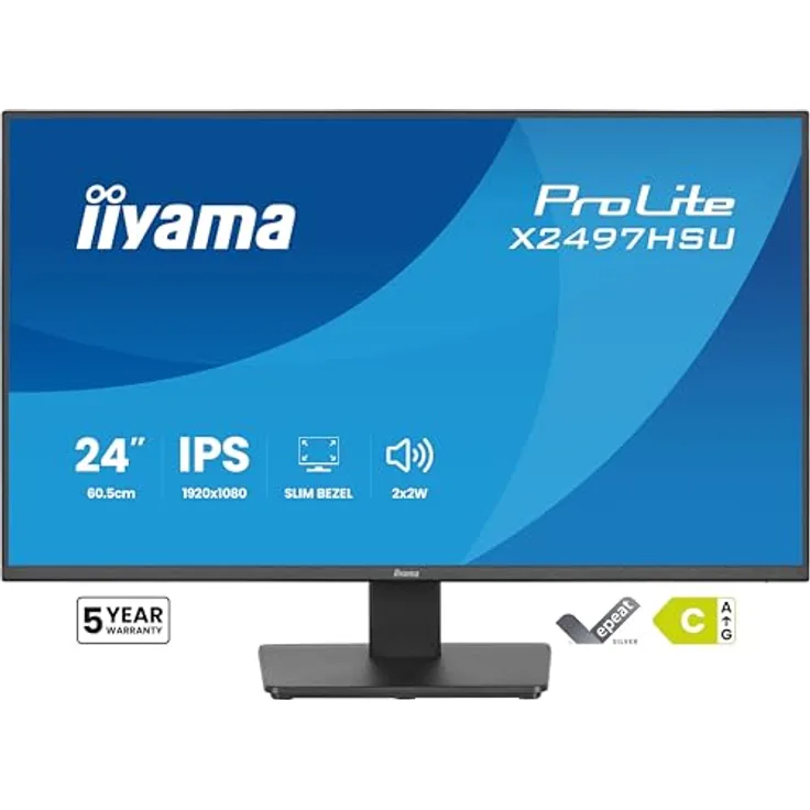 iiyama Prolite X2497HSU-B1 23,8" Full-HD IPS LED-Monitor, 120Hz, HDMI, DP, USB3.2, USB-C, Slim-Line, schwarz