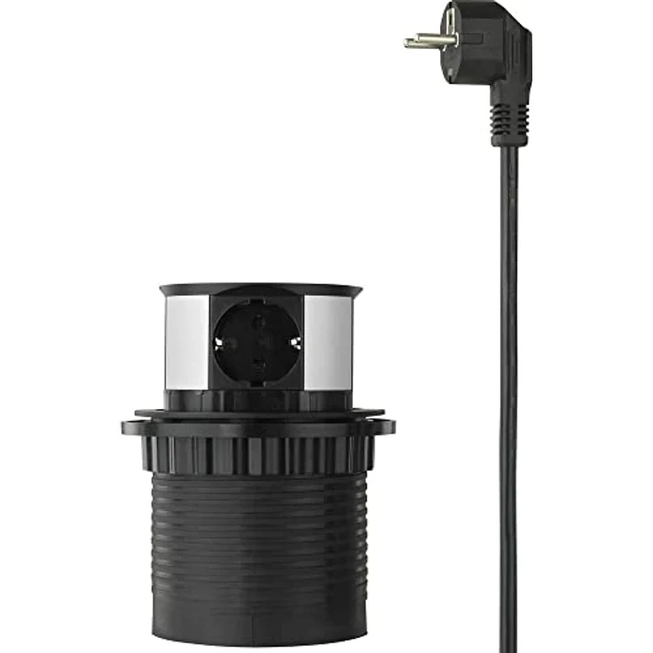 Sygonix SY-4780156 Steckdosenturm Schwarz, Silber Schutzkontakt 1 St. – Bild 3