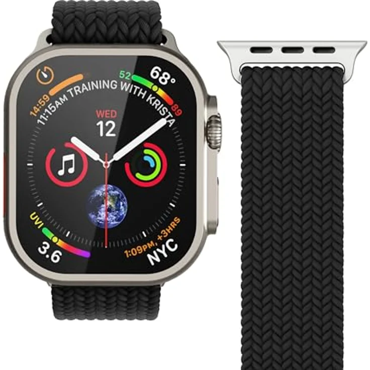 Vonmählen Woven Loop Armband für Apple Watch 40 | 41 | 42 mm, Schwarz, versandkostenfrei – Bild 2