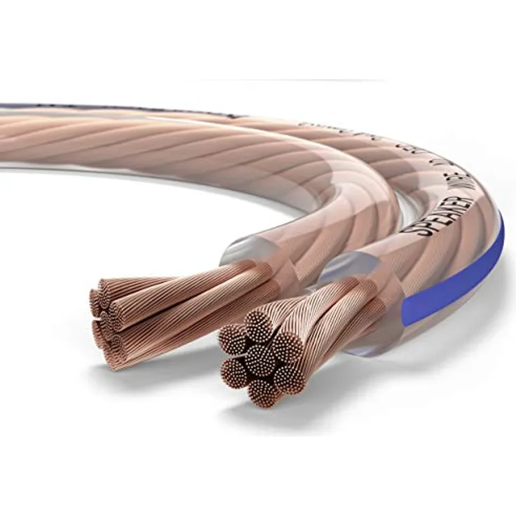 Oehlbach Speaker Wire SP-40 - Stereo HI-FI Lautsprecherkabel - Boxenkabel mit OFC (sauerstofffreies Kupfer) 2x4,0 mm² - Mini Spule Lautsprecher Kabel - Glasklar 20 Meter