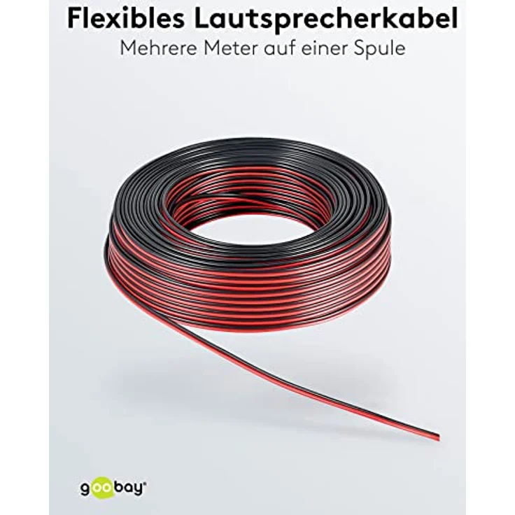 Goobay 67728 Lautsprecherkabel mit Leiter 2 x 0,75mm² , 10 Meter, Rot/Schwarz – Bild 4