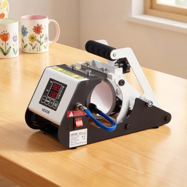 VEVOR Tassenpresse Becherdruckmaschine, Sublimationspresse für Becher 325-444ml, schnelle Aufheizzeit, einfache Temperatur- & Zeiteinstellung, weiß – Bild 8