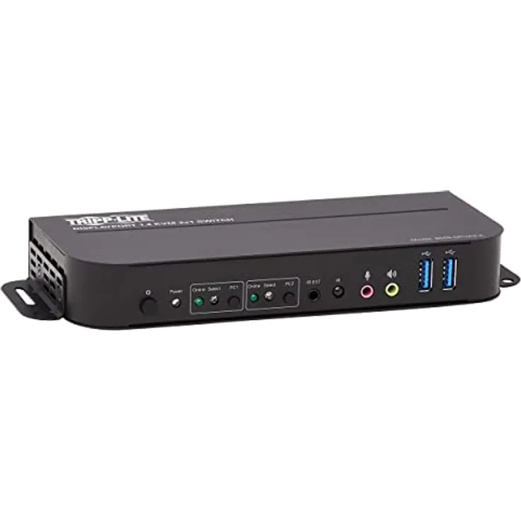 TrippLite by Eaton 2-Port DisplayPort/USB KVM-Switch - 4K 60 Hz, HDR, HDCP 2.2, IR, DP 1.4, USB-Freigabe, USB 3.0 Kabel (B005-DPUA2-K)