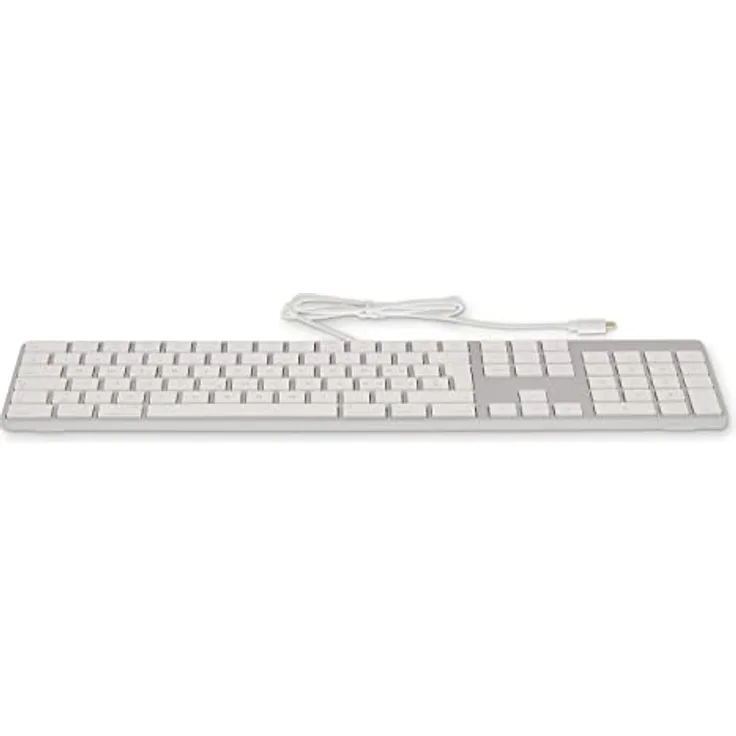 LMP - Deutsche Tastatur DE (QWERTZ) USB-C mit Ziffernblatt, obere Abdeckung aus Aluminium und 1 USB-C Port - Silber - Kompatibel mit Mac und iPad