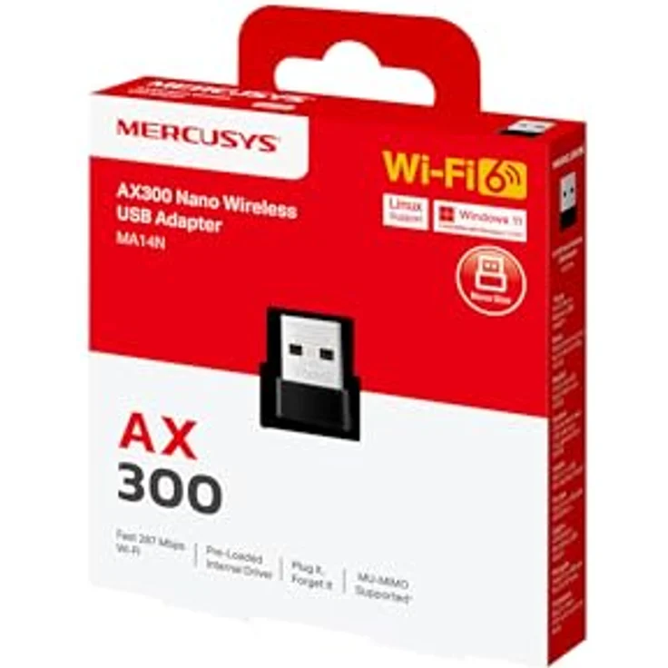 TP-Link Mercusys MA14N AX3000 Nano Wi-Fi USB Adapter, High-Speed Wi-Fi 6 mit bis zu 287 Mbit/s, Plug-and-Play für Windows und Linux – Bild 9