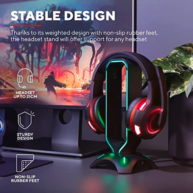 TRUST GXT265 CINTAR RGB HEADSETSTÄNDER Schwarz (18290328103) - Preisvergleich – Bild 2