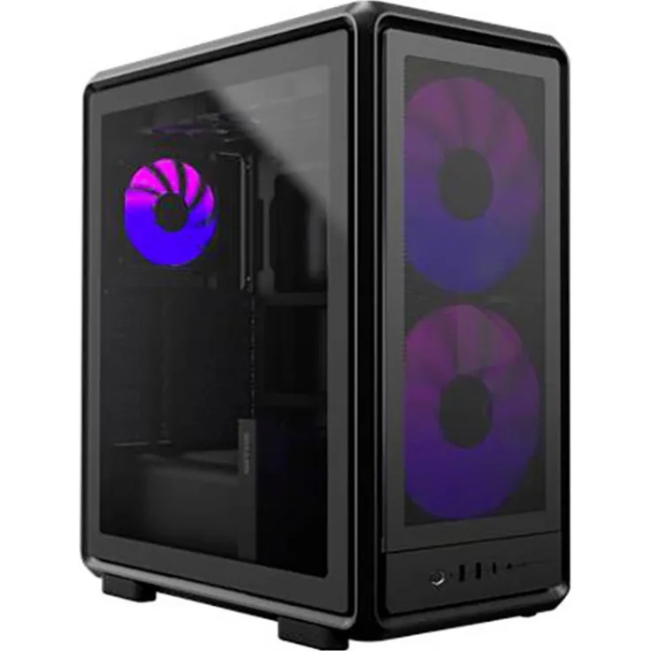 Cooler Master MasterFrame 500 Mesh AR, Midi-Tower PC-Gehäuse schwarz mit 3 vorinstallierten LED Lüftern, Seitenfenster und Staubfilter