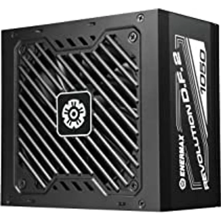 Enermax Revolution D.F. 2 ATX Compact Gaming&Streaming PC Netzteil 1050W 80Plus Gold (Semi-Modular, Flachbandkabel, Semi-Fanless), ERS1050EWT, schwarz