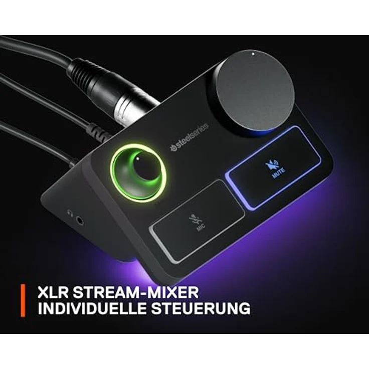SteelSeries Alias Pro Kit – XLR-Mikrofon + Stream-Mixer – 3 Mal größere Kapsel fürs Gaming, Streaming und Podcasting – USB/XLR-Schnittstelle – Benutzerdefinierte Steuerung – RGB – Einzel- oder Dual-PC – Bild 4