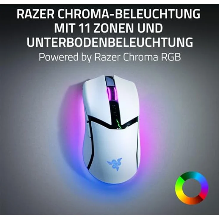 Razer Cobra Pro - kabellose Gaming-Maus mit RGB - Optischer Focus Pro Sensor mit 30K DPI (10 Anpassbare Tasten, HyperSpeed Wireless Polling 8K Hz, Bluetooth, Chroma-Beleuchtung mit 11 Zonen) Weiß – Bild 3
