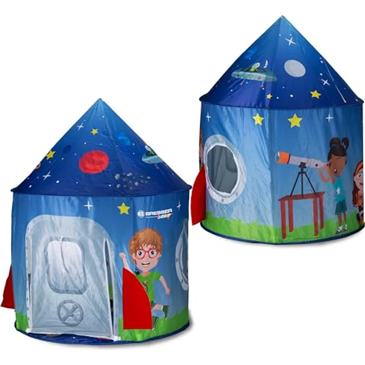 Bresser Junior Linsenteleskop 50/360 für Kinder - Astronomie Einsteigerset mit Zelt, Refraktor Teleskop, Stativ, Azimutale Montierung, Okulare und Zenitspiegel, blau – Bild 5