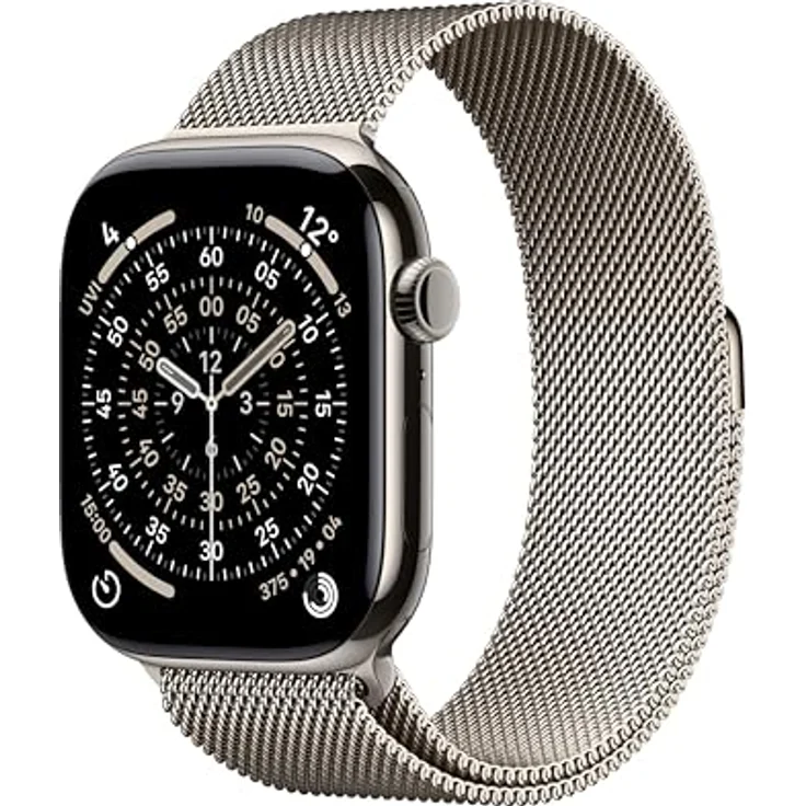 Apple Watch Series 11 Cellular, 46mm, Titangehäuse Natur, Milanaise Armband Silber - S/M – Bild 1