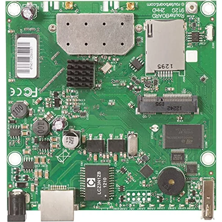 MikroTik, RouterBOARD 912UAG mit 600 MHz Atheros-CPU, 64 MB RAM, 1 x Gigabit LAN, USB, MiniiPCIe