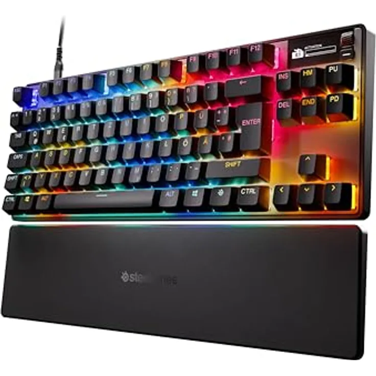SteelSeries Apex Pro TKL Gen 3 - HyperMagnetic Gaming-Tastatur - OmniPoint 3.0 Switches - Anpassbares Ansprechverhalten - Rapid Trigger - Rapid Tap/SOCD - OLED - PBT-Keycaps - USB-C - DE Layout QWERTZ