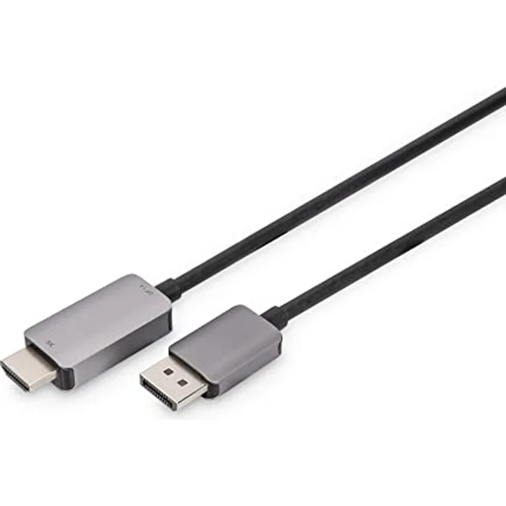 DIGITUS Displayport zu HDMI Adapterkabel - HDMI 2.1 - Displayport 1.4-8K/60Hz - Plug&Play - 1,8m - schwarz – Bild 1