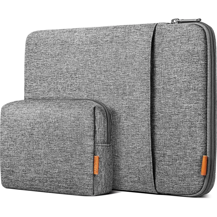 Inateck Laptop-Hülle 13 Zoll Laptoptasche 360° Schutz Notebook Schutzhülle, spritzwassergeschützt, MacBook Air M3 2024 M2/M1 2022-2018, grau