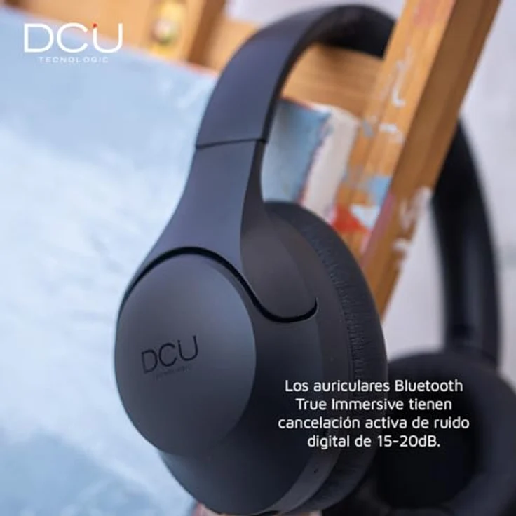 DCU TECNOLOGIC Kabellose Bluetooth-Kopfhörer mit 15 Stunden Akkulaufzeit, USB-C-Aufladung und faltbarem Design, Schwarz – Bild 4