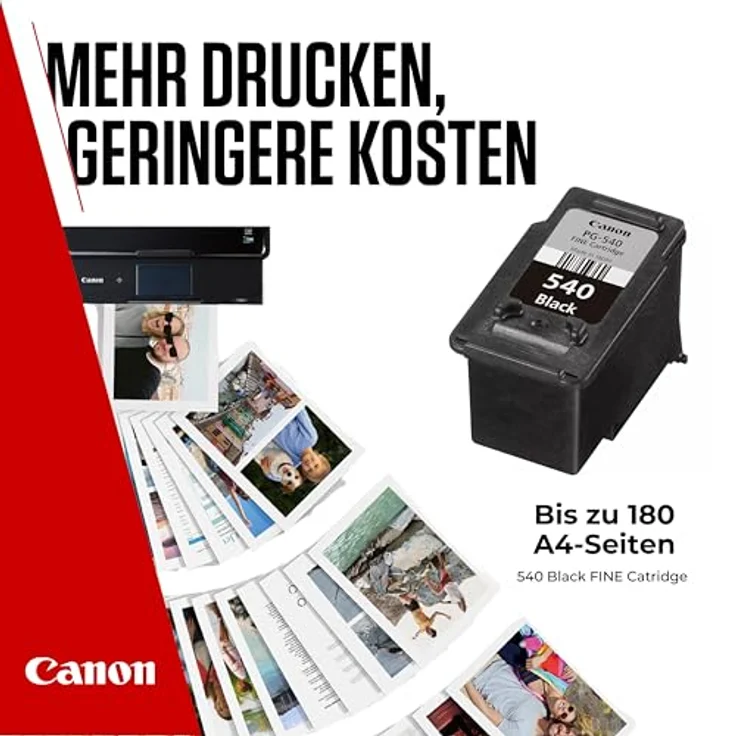 Canon PG-540 - 8 ml - Schwarz - original - Tintenpatrone - für PIXMA MG2250, MG3250, MG3510, MG3550, MG3650, MG4250, MX395, MX455, MX475, MX525, MX535 – Bild 5