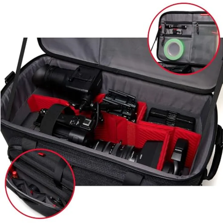 Manfrotto Pro Light Cineloader Large, Kamera-Schultertasche für Profi-Videokameras, wasserfest, Zugriff von oben, dunkelgrau, Größe: groß (L) – Bild 5