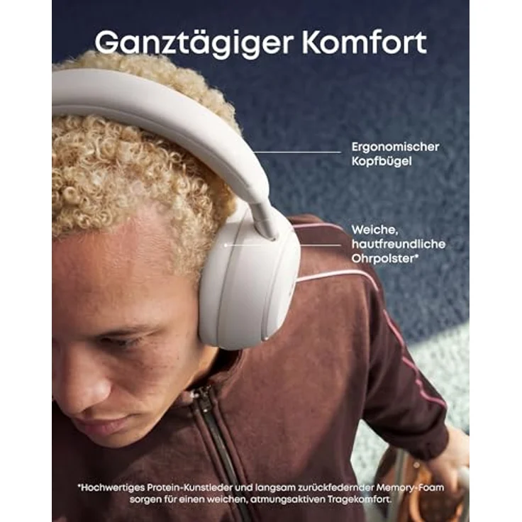 soundcore Space 2 by Anker, Noise Cancelling Kopfhörer mit 50h Akku, LDAC Hi-Res Audio, Bluetooth 6.1, ergonomischem Design und Nap-Modus – Bild 4