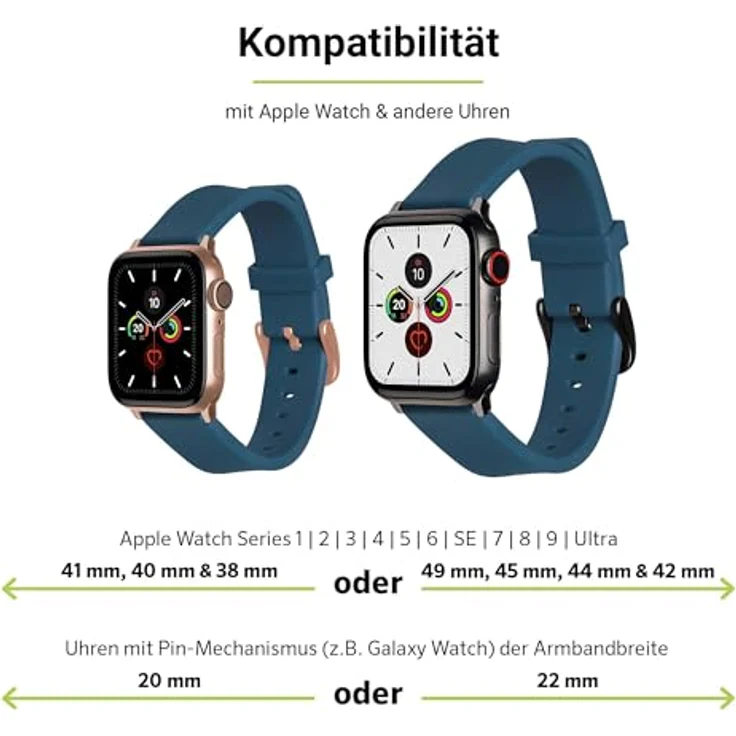 Artwizz WatchBand Silicone für Apple Watch 38/40mm - NordicBlue Wearables-Zubehör – Bild 5