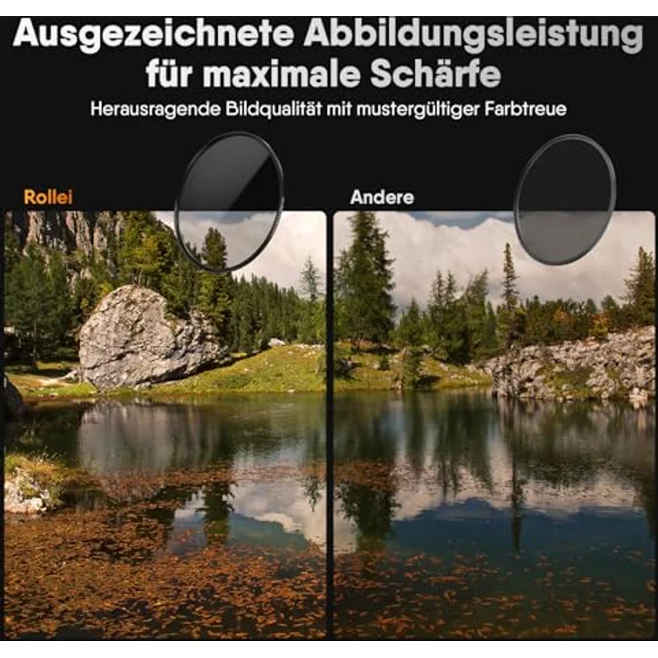Rollei Extremium Rundfilter UV 62 mm - UV Filter und Schutzfilter mit Titan-Ring aus Gorilla Glas mit spezieller Beschichtung - Größe: 62 mm – Bild 7