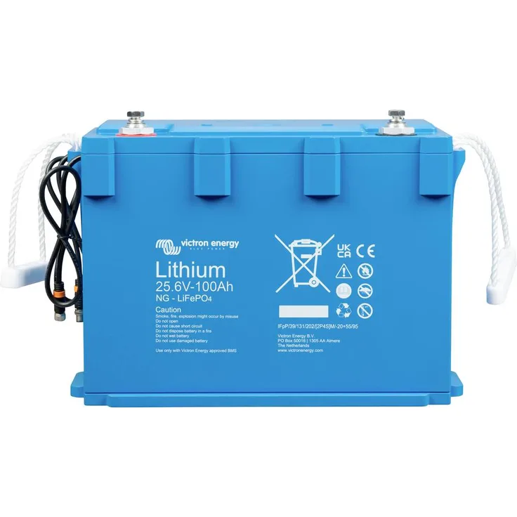 Victron Energy Solarakku LiFePO 4 100Ah, 25,6V Lithium-Eisen-Phosphat-Batterie mit integriertem BMS, ideal für Off-Grid-Systeme und Solaranlagen
