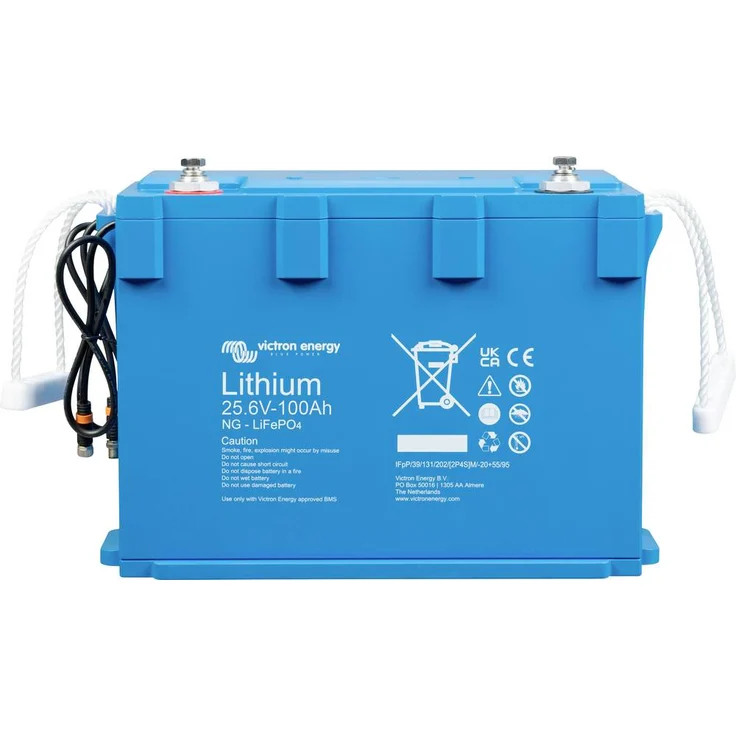 Victron Energy Solarakku LiFePO 4 100Ah, 25,6V Lithium-Eisen-Phosphat-Batterie mit integriertem BMS, ideal für Off-Grid-Systeme und Solaranlagen