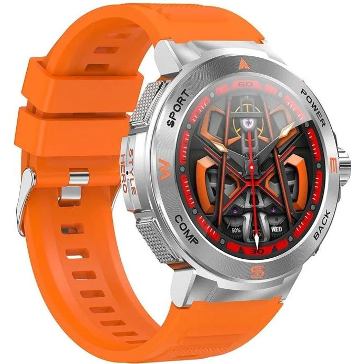 BlitzWolf BW-AT5 Smartwatch, AMOLED-Display, Gesundheitsfunktionen, IP67 spritzwasserfest, orange
