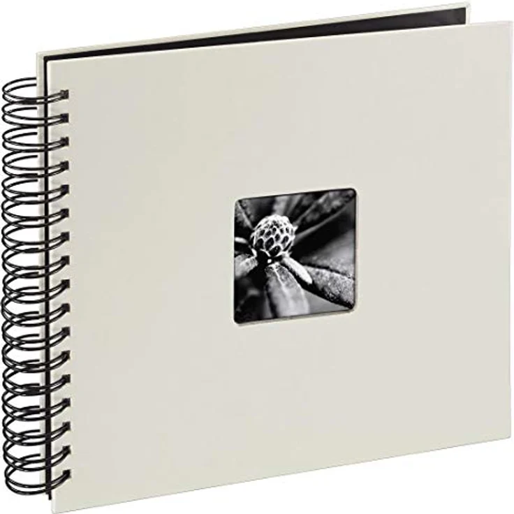 Hama Fotoalbum, 28 x 24 cm, 50 schwarze Seiten, 25 Blatt, mit Ausschnitt für Bildeinschub, Fotobuch kreide – Bild 4