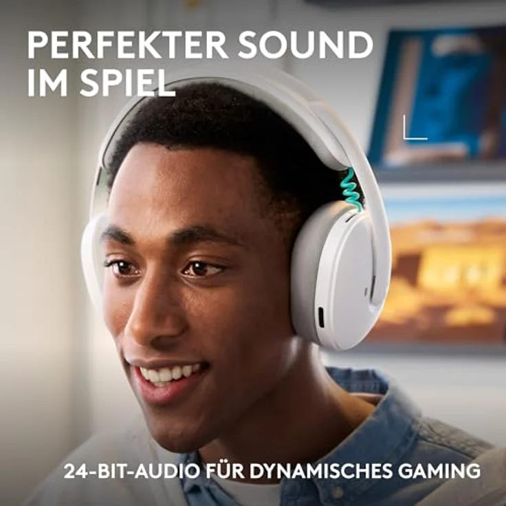 Logitech Lightspeed G325, Kabelloses Gaming Headset mit Over-Ear-Design und integriertem Mikrofon, Weiss – Bild 2