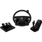 Aerosoft Games Truck & Bus Steering Wheel System, PC-Simulation Lenkrad mit realistischem Force-Feedback und 3er Pedalerie